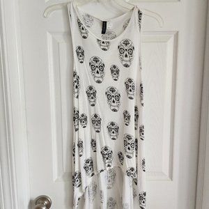 H&M Sugar Skull Asymmetrical Tank Top